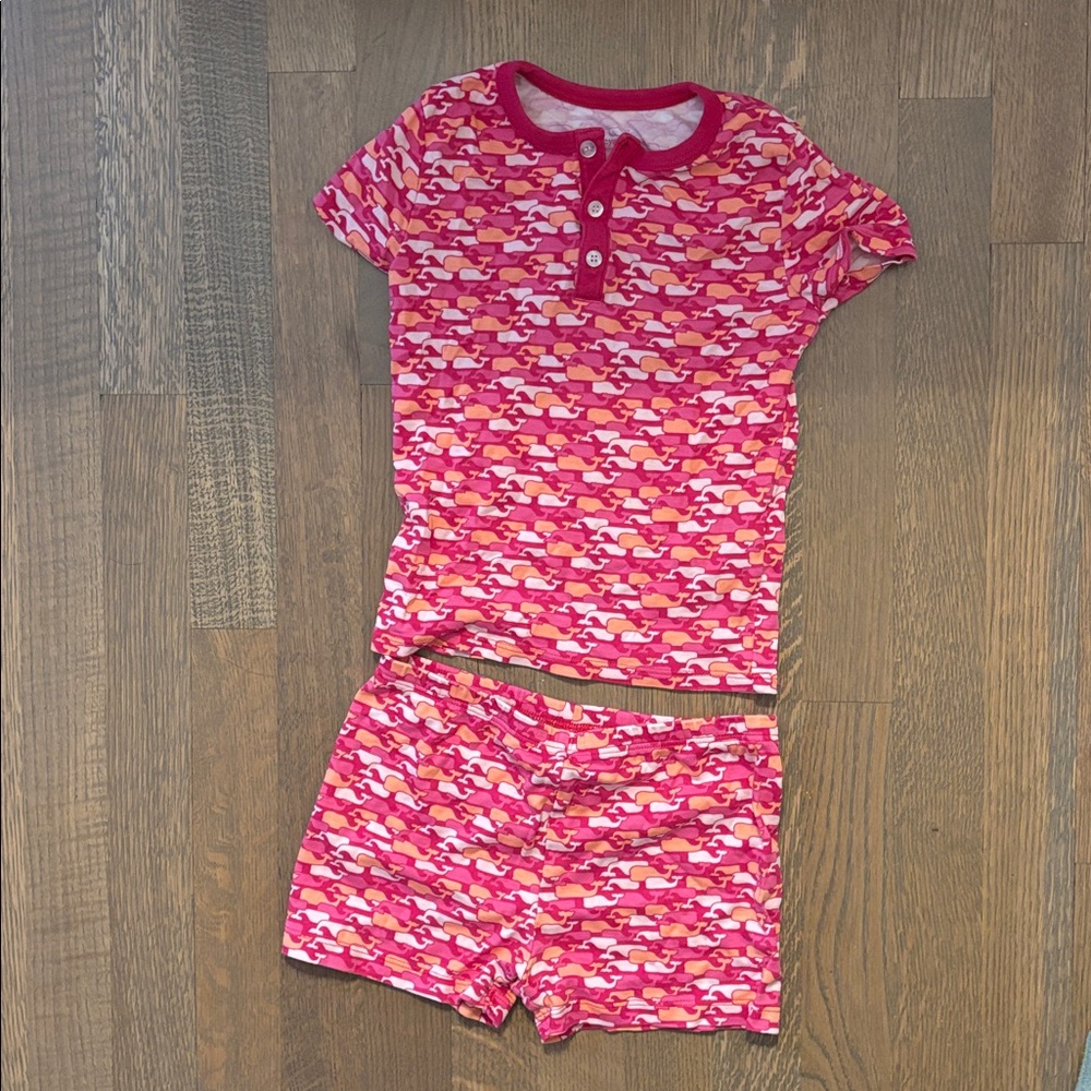 Vineyard Vines Pink Pajama Set Top and Shorts Size 7